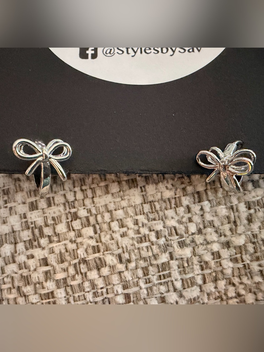 Silver Bow Hoop Earrings